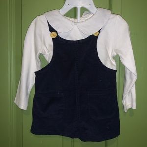 EUC Navy Corduroy jumper dress fits 9-12month